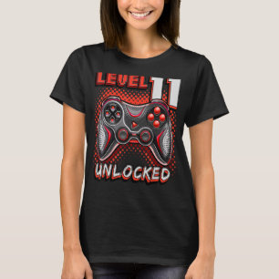 Camiseta Nível 11 11 de jogos de vídeo desbloqueados Aniver