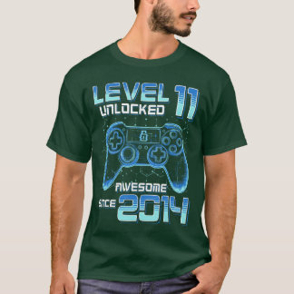 Camiseta Nível 11 Desbloqueado Festa de Video Game Aniversá