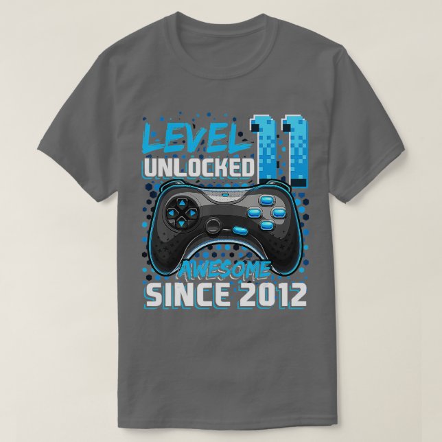 Camiseta Nível 11 Desbloqueado Incrível 2012 Vídeo Game 11  (Frente do Design)