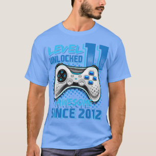 Camiseta Nível 11 Desbloqueado Incrível 2012 Vídeo Game 11 