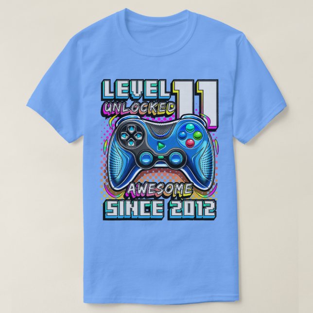 Camiseta Nível 11 Desbloqueado Incrível 2012 Vídeo Game 11  (Frente do Design)
