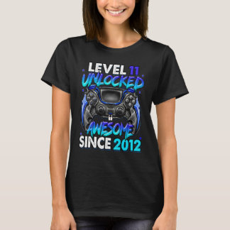 Camiseta Nível 11 Desbloqueado Incrível Desde o Aniversário