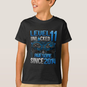 Camiseta Nível 11 Desbloqueado Presentes para Meninos de 11