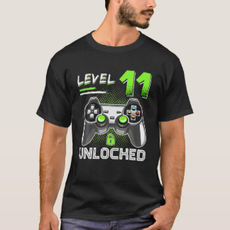 Camiseta Nível 11 Desbloqueado Vídeo Jogo Fantástico Bday 1