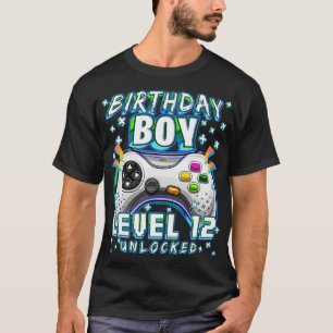 Camiseta Nível 12 12 do jogo de vídeo desbloqueado Aniver