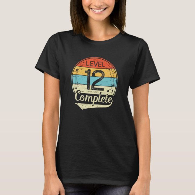 Camiseta Nível 12 Completo Aniversário de Casamento Retro-1 (Frente)