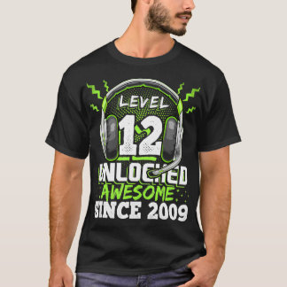 Camiseta Nível 12 Desbloqueado Incrível 2009 Vídeo Game 12