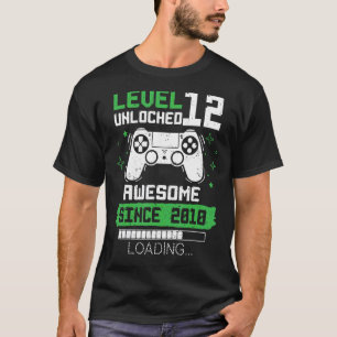 Camiseta Nível 12 Desbloqueado Incrível Desde 2010 Gamer 12
