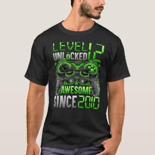 Camiseta Nível 12 Desbloqueado Incrível Desde o Aniversário