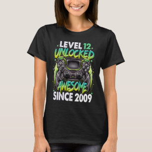 Camiseta Nível 12 Desbloqueado Incrível Desde o Aniversário