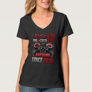 Camiseta Nível 12 Desbloqueado Incrível Desde o Aniversário
