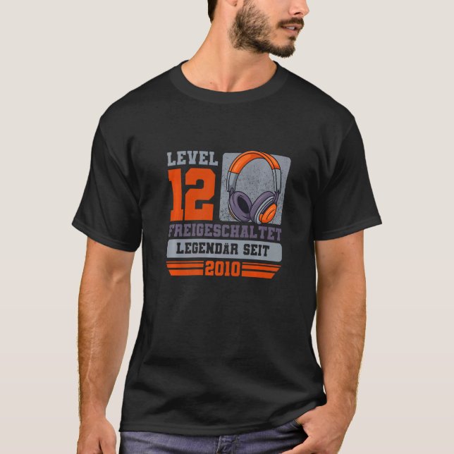 Camiseta Nível 12 Freigeschaltet Legendar Headset Gamer (Frente)