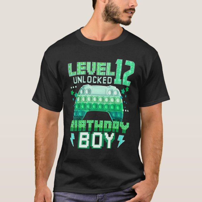 Camiseta Nível 12 - Jogo De Gamepad De Pop De Aniversário D (Frente)