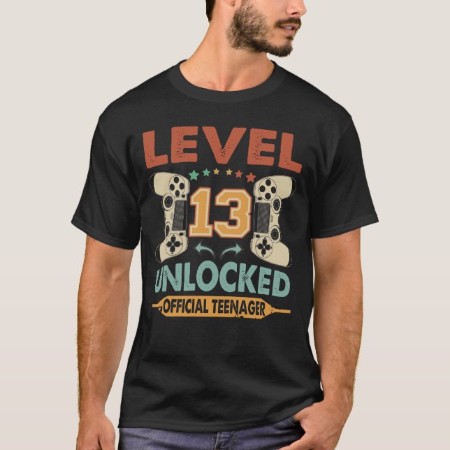 Camiseta Nível 13 13 de Adolescente Oficial Desbloqueado An (Frente)