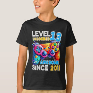 Camiseta Nível 13 13 de jogos de vídeo desbloqueados Aniver