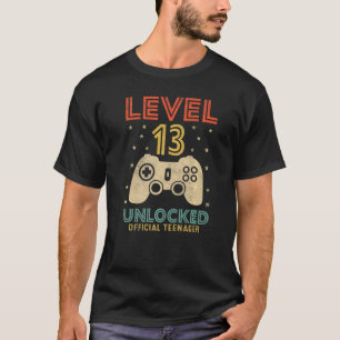 Camiseta Nível 13 Adolescente Oficial Desbloqueado 13 Anos