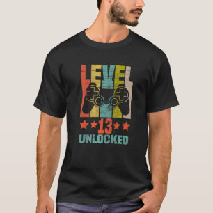 Camiseta Nível 13 - Aniversário do 13 de jogador de vídeo e