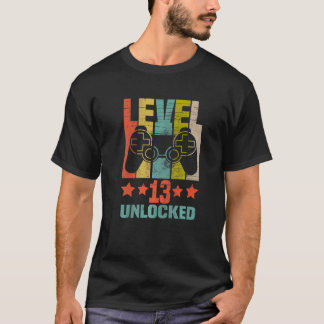 Camiseta Nível 13 - Aniversário do 13 de jogador de vídeo e