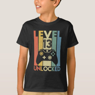 Camiseta Nível 13 - Aniversário do 13 de jogador de vídeo e