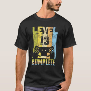 Camiseta Nível 13 Completo Controle de Jogos de Aniversário