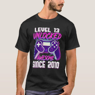 Camiseta Nível 13 Desbloqueado Incrível Desde 2010 Games 13