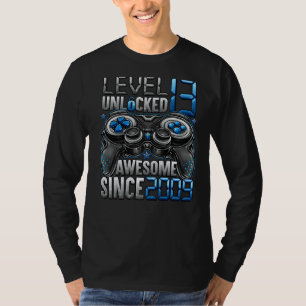 Camiseta Nível 13 Desbloqueado Incrível Desde o Aniversário