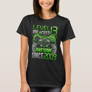 Camiseta Nível 13 Desbloqueado Incrível Desde o Aniversário