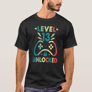 Camiseta Nível 13 Desbloqueado  Video Gamer Aniversário de 