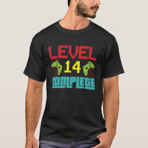 Camiseta Nível 14 Completado Nível 14 Desbloqueado 14 Anive