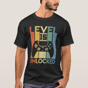 Camiseta Nível 15 Aniversário Desbloqueado Com 15 Anos É