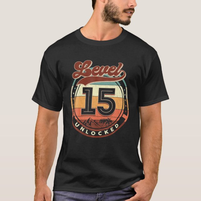 Camiseta Nível 15 Decoração de Aniversário de 15 Destraçado (Frente)