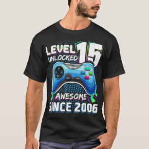 Camiseta Nível 15 Desbloqueado Incrível 2006 Vídeo Game