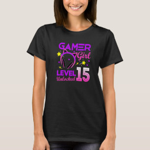 Camiseta Nível 15 Desbloqueado Incrível Desde 2007 15 B Dia