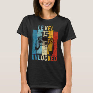 Camiseta Nível 15 Vídeo Gamer 15 Anos 15 Bir