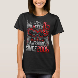Camiseta Nível 16 Desbloqueado Incrível Desde 2006 16º Aniv