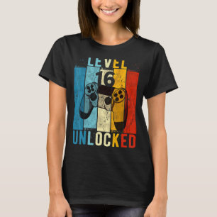 Camiseta Nível 16 Vídeo Gamer 16 Anos 16 Bir