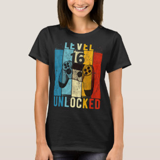 Camiseta Nível 16 Vídeo Gamer 16 Anos 16 Bir