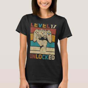 Camiseta Nível 17 Anos de Idade Desbloqueada 17º Aniversári