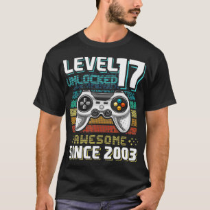 Camiseta Nível 17 Desbloqueado Incrível 2003 Vídeo Game 