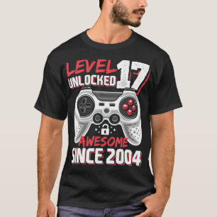 Camiseta Nível 17 Desbloqueado Incrível 2004 Vídeo Game 17t