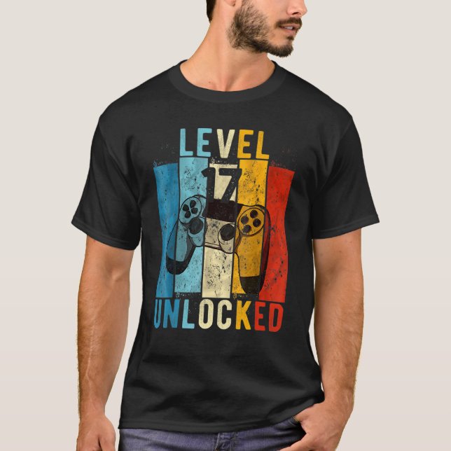 Camiseta Nível 17 Vídeo Gamer 17 anos 17 anos com 17 anos (Frente)