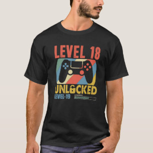 Camiseta Nível 18 Desbloqueado 18 Anos Engraçado 18º Ani