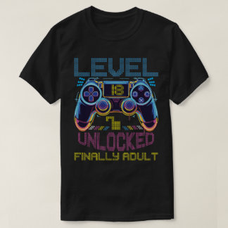 Camiseta Nível 18 Desbloqueado – Finalmente um Adulto!