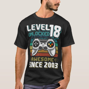 Camiseta Nível 18 Desbloqueado Incrível 2003 Vídeo Game