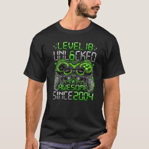 Camiseta Nível 18 Desbloqueado Incrível Desde 2004 18º Aniv