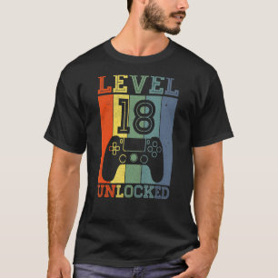 Camiseta Nível 18 Jogador de vídeo desbloqueado com 18 anos