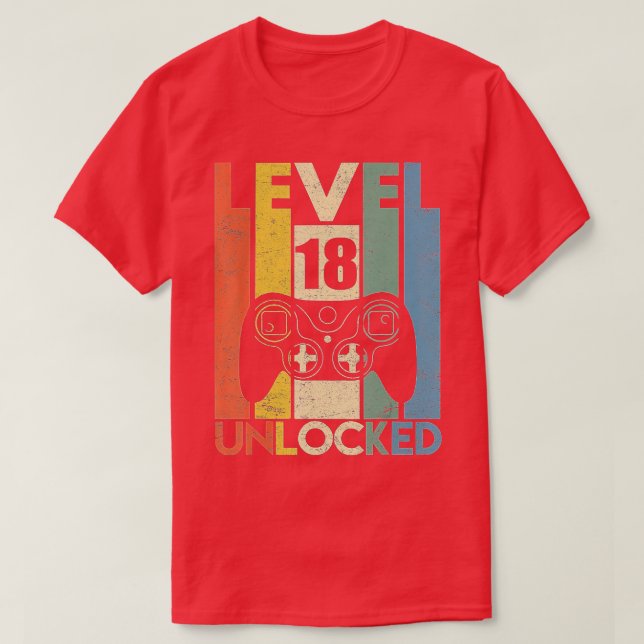 Camiseta Nível 18 - Presentes do 18º Aniversário do Vídeo  (Frente do Design)
