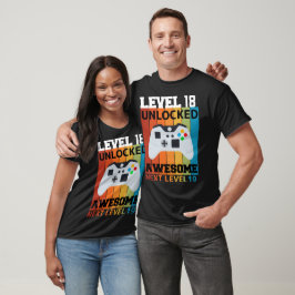 Camiseta Nível 18 T-Shirt de Aniversário Desbloqueado