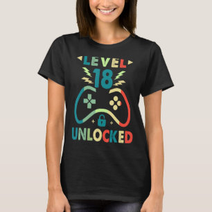 Camiseta Nível 18 Vídeo Gamer 18º Aniversário Boys