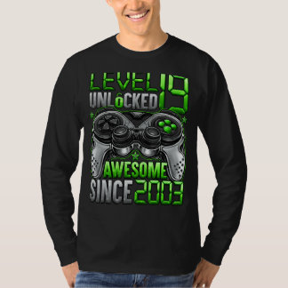 Camiseta Nível 19 Desbloqueado Incrível Desde 2003 19º Aniv